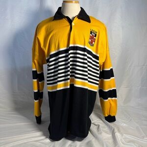 Classic Yellow and Black Striped Button Down Shirt